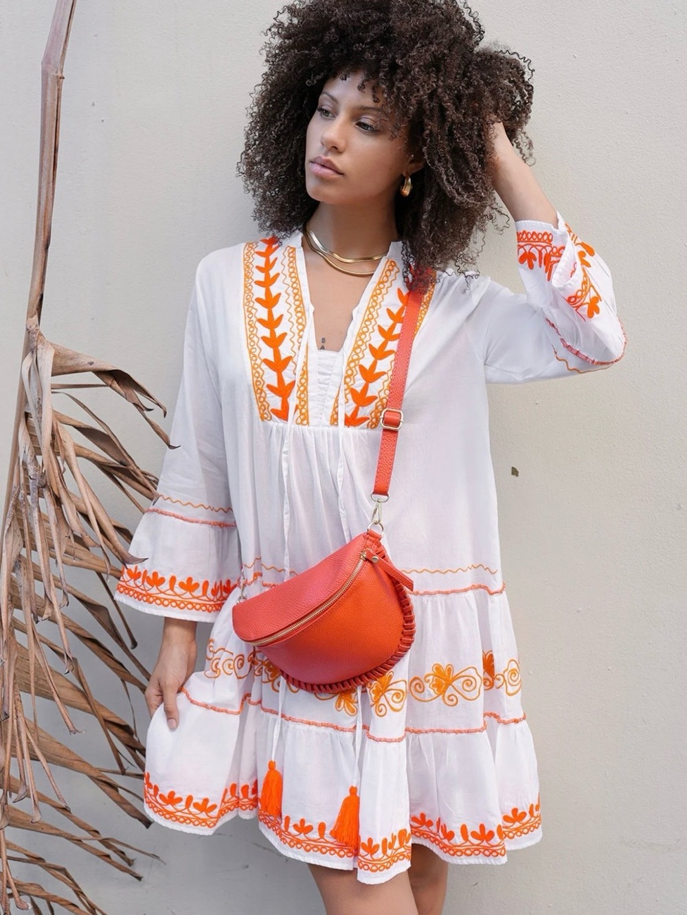 Embroidered Boho Mini Dress